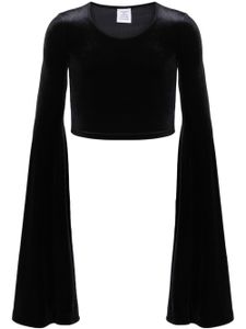 VETEMENTS haut crop en velours - Noir