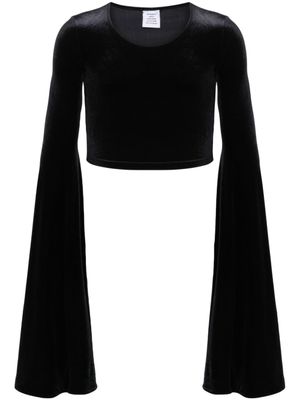 VETEMENTS haut crop en velours - Noir
