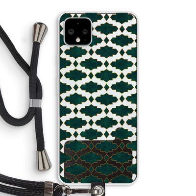 Moroccan tiles: Pixel 4 XL Transparant Hoesje met koord