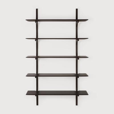 Ethnicraft Wandrek 'PI' Gevernist Mahoniehout, Met 5 planken, kleur Donkerbruin
