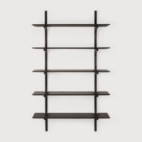 Ethnicraft Wandrek 'PI' Gevernist Mahoniehout, Met 5 planken, kleur Donkerbruin
