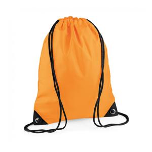 Nylon sport/zwemmen gymtas met rijgkoord - 45 x 34 cm - fluoriserend oranje - Kinder tasjes - 12L