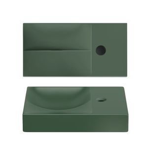 Clou Flush 3 Fontein Met Kraangat Rechts Mat Pijnboom Groen Keramiek 36 cm