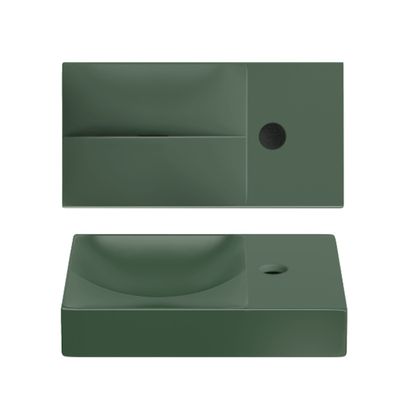Clou Flush 3 Fontein Met Kraangat Rechts Mat Pijnboom Groen Keramiek 36 cm