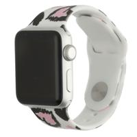 Apple Watch Bandje - Siliconen - Hartjes Print Wit - 44, 45, 46 & 49mm Apple Watch Bandje - Siliconen - Hartjes Print Wit - 44, 45, 46 & 49mm