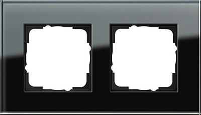 Gira Esprit afdekraam 2-voudig zwart glas rechte hoeken 021205