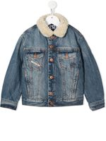 Diesel Kids veste en jean Jresky à col en peau lainée - Bleu - thumbnail