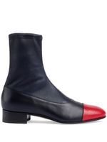 Gucci bottines bicolores en cuir - Noir - thumbnail