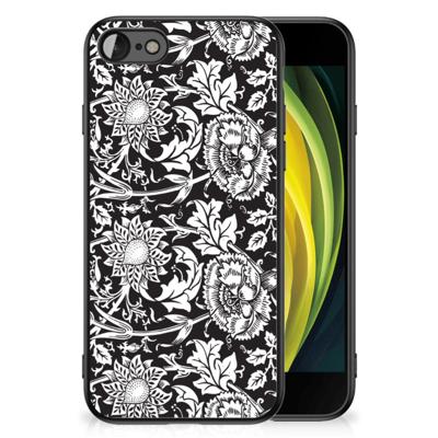 iPhone SE 2022 | SE 2020 | 7/8 Bloemen Hoesje Black Flowers