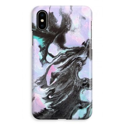 Pastel zwart: iPhone XS Max Volledig Geprint Hoesje