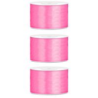 Hobby Sierlint satijn - 3x - Roze - 25 meter - cadeaulint - satijnlint/sierlinten Hobby Sierlint satijn - 3x - Roze - 25 meter - cadeaulint - satijnlint/sierlinten