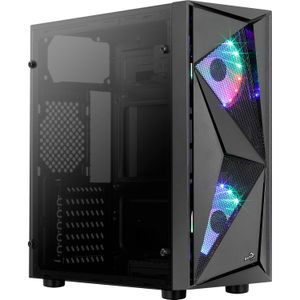 Aerocool Glider Tempered Glass tower behuizing 2x USB-A 2.0, USB-A 3.2 (5 Gbit/s), 2x Audio, Window-kit