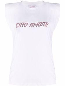 Giada Benincasa t-shirt à ornements en cristal - Blanc