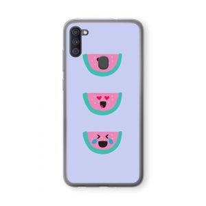 Smiley watermeloen: Samsung Galaxy A11 Transparant Hoesje