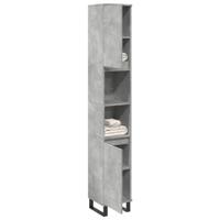 Badkamerkast 30x30x190 cm bewerkt hout betongrijs