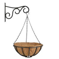Hanging basket 35 cm met metalen muurhaak en kokos inlegvel - Plantenbakken - thumbnail