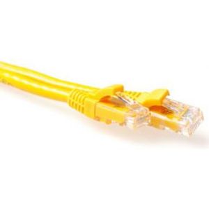 ACT Gele 0,25 meter U/UTP CAT6 patchkabel snagless met RJ45 connectoren