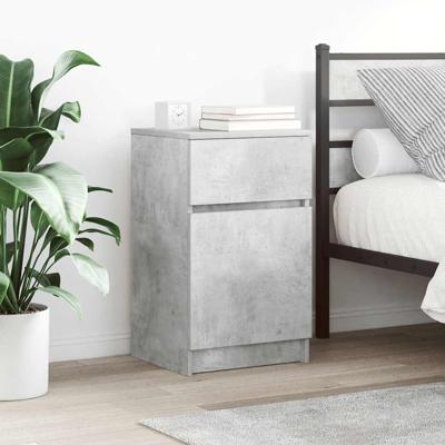 Nachtkastjes 2 st 39x35x65 cm bewerkt hout betongrijs