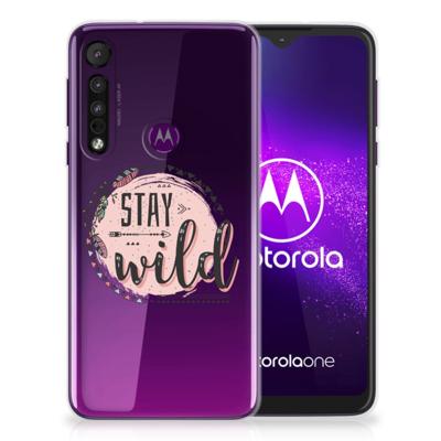 Motorola One Macro Telefoonhoesje met Naam Boho Stay Wild Motorola One Macro Telefoonhoesje met Naam Boho Stay Wild