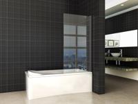 Wiesbaden Orbit draaibare badwand 800x1500 6mm NANO mat-zwart