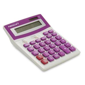 Rekenmachine/calculator - roze - 15 x 19 cm - voor school of kantoor - Solar