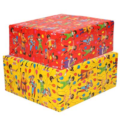 Club van Sinterklaas inpakpapier - 6x rollen - 2 kleuren - 200 x 70 cm - pakjesavond