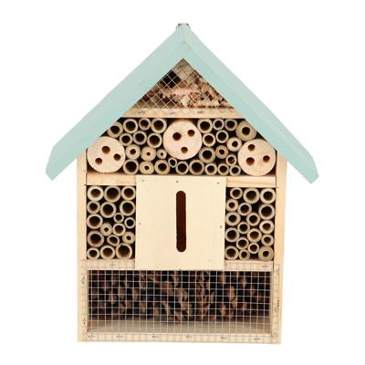 Esschert Design houten insectenhotel 10x24x29 cm naturel/mintgroen