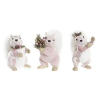 Kerstversiering DKD Home Decor Polyester Eekhoorn (13 x 16 x 21 cm) (3) (3 Stuks)