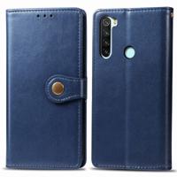 Voor Xiaomi Redmi Note 8 retro effen kleur lederen gesp telefoon geval met Lanyard & fotolijstjes & kaartsleuf & portemonnee & stand functie (blauw)