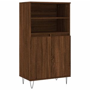 vidaXL Hoge kast 60x36x110 cm bewerkt hout bruin eikenkleur