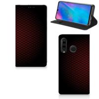 Huawei P30 Lite New Edition | Hoesje met Magneet | Geruit Rood