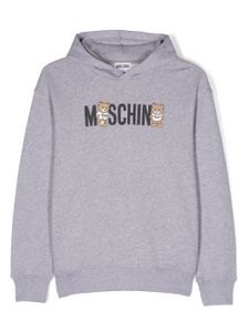 Moschino Kids hoodie en coton à logo imprimé - Gris