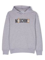 Moschino Kids hoodie en coton à logo imprimé - Gris - thumbnail