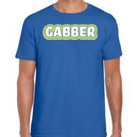 Verkleed t-shirt voor heren - gabber - blauw - foute party/carnaval - vriend/maat - muziek