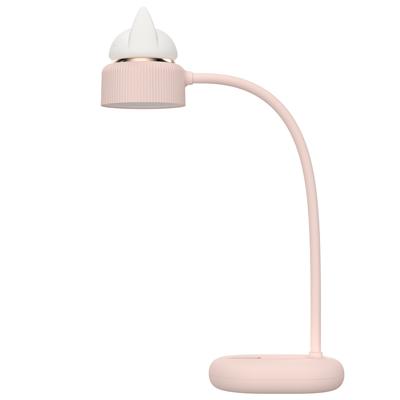 Kat vorm dubbele lichtbron Design LED Bureau nachtlampje ondersteuning 3 helderheid controle (roze)