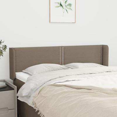 Hoofdbord met randen 147x16x78/88 cm stof taupe