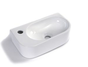 Luca Sanitair fontein met kraangat links 40 x 21,5 x 12 cm, glanzend wit