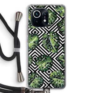 Geometrische jungle: Xiaomi Mi 11 Transparant Hoesje met koord