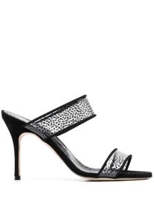 Manolo Blahnik sandales à pois - Noir