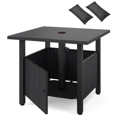 Buiten Bijzettafel met Ø48 cm Parasolgat Tuintafel met 2 Zandzakken Balkontafel