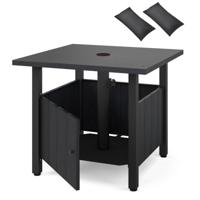 Buiten Bijzettafel met Ø48 cm Parasolgat Tuintafel met 2 Zandzakken Balkontafel