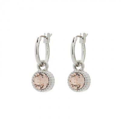 Biba Hang Oorbellen Zilver met Swarovski Steentje Silk