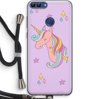 Roze eenhoorn: Huawei P Smart (2018) Transparant Hoesje met koord