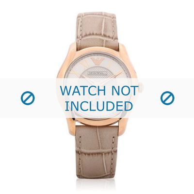 Armani horlogeband AR1897 Leder Beige 18mm + standaard stiksel
