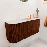Toiletmeubel Mondiaz Joya Dlux | 93.2 cm | Meubelkleur Ruby | Faye wastafel Meli Wasbak Midden | 1 kraangat