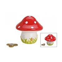 Paddenstoel spaarpot -13 cm - keramiek - kind/volwassenen Paddenstoel spaarpot -13 cm - keramiek - kind/volwassenen