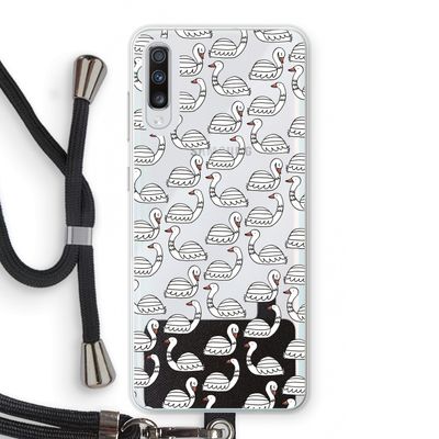 Zwanen: Samsung Galaxy A70 Transparant Hoesje met koord