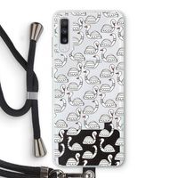 Zwanen: Samsung Galaxy A70 Transparant Hoesje met koord