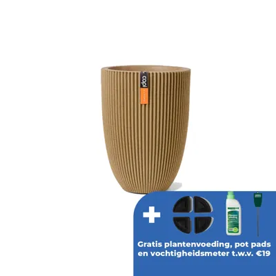 Vaas elegant groove d34h46cm beige