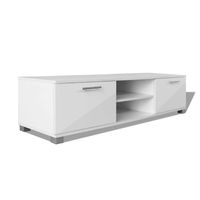 The Living Store TV-meubel - Hoogglans wit - 120 x 40.3 x 34.7 cm - Bewerkt hout - MDF - thumbnail